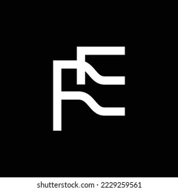 FE monogram vector logo. Minimalist two letter logo made from thin lines. 