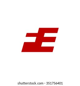 FE negative space letter logo red