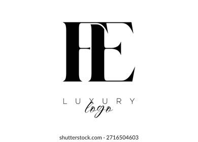 Logotipo de la tipografía del monograma de la letra de FE Serif para la identidad elegante de la marca de Premium