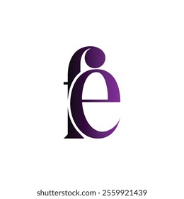 FE Simple alphabet modern minimalist negative space font vector business logo design