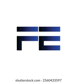 FE Simple alphabet modern minimalist negative space font vector business logo design