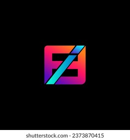 FE Stylish Gradient Color Text Logo