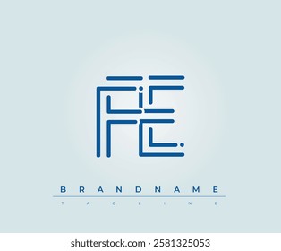 FE Technology Letter Logo Template. This tech letter logo is a graphic mark that uses letters to represent a technology company.