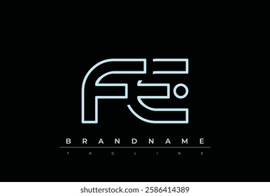 FE Technology Letter Logo Template. This tech letter logo is a graphic mark that uses letters to represent a technology company.