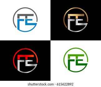 Fe Text logo design
