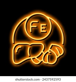 fe vitamin neon light sign vector. fe vitamin illustration