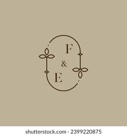 FE wedding initial logo in high quality professional design that will print well across any print media