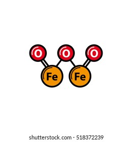 Fe2O3 icon, Iron(III) oxide or ferric oxide icon - vector illustration.