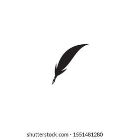 Feahter pen icon logo design inspiration vector template