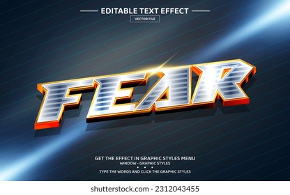 Fear 3D editable text effect template