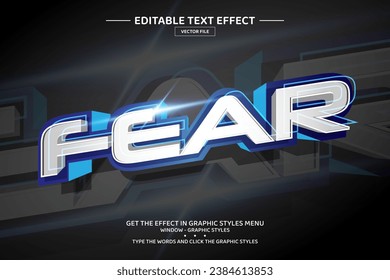 Fear 3D editable text effect template