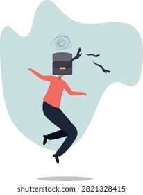 Fear or afraid of failure, struggle or shackle, human life and situation.vector illustration.