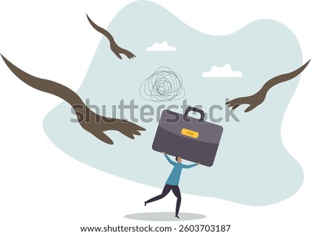 Fear or afraid of failure, struggle or shackle, feeling depressed or disorder, phobia, anxiety or stressed burnout or negative thinking.character for design.
