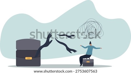 Fear or afraid of failure, struggle or shackle, feeling depressed or disorder, phobia, anxiety or stressed burnout or negative thinking.human life and situation.