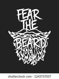 Fear The Beard Vector Text Illustration Background