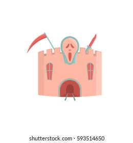 Fear castle. Vector illustration.