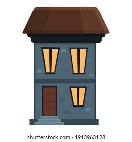 Fear creepy house icon. Cartoon of fear creepy house vector icon for web design isolated on white background