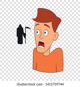 Fear of death icon. Cartoon illustration of fear of death vector icon for web design