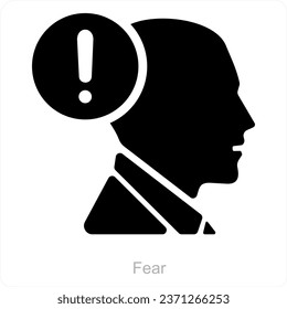 Fear and depression icon concept