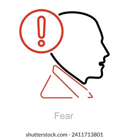 Fear and depression icon concept