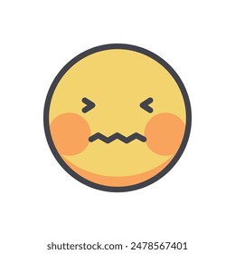 Fear emoji cartoon vector isolated illustration