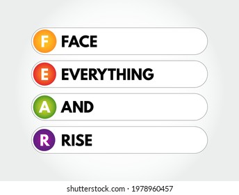 FEAR - Face Everything And Rise acronym, concept background