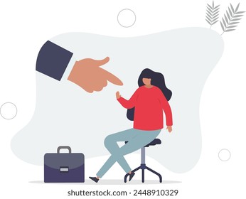 Fear of failure, loser afraid of business mistake, anxiety or stressed from work pressure, scared or challenge concept,flat vector illustration.