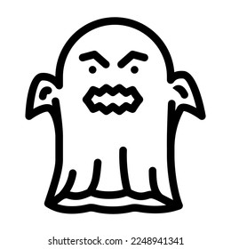fear ghost line icon vector. fear ghost sign. isolated contour symbol black illustration