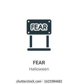 Fear glyph icon vector on white background. Flat vector fear icon symbol sign from modern halloween collection for mobile concept and web apps design.