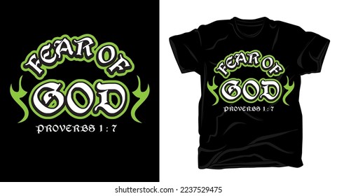 Fear of God christian biblical typography for t shirt design with template