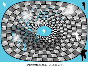 fear heights. optical illusion of movement