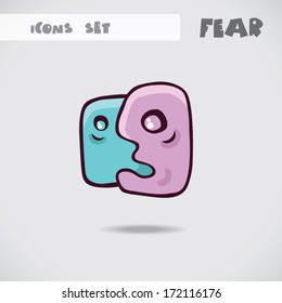 fear icon. cartoon style