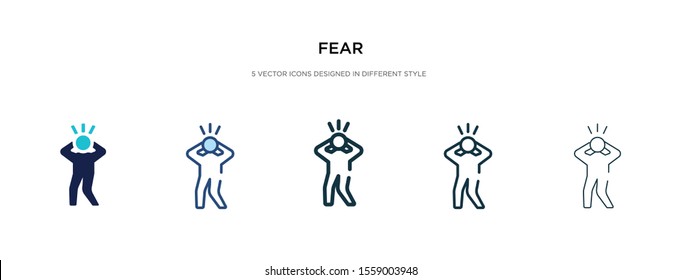 Fear Icon In Different Style Vector Illustration. Two Colored And Black Fear Vector Icons Designed In Filled, Outline, Line And Stroke Style Can Be Used For Web, Mobile, Ui