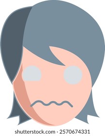 Fear Icon - Flat Color Style - Social Anxiety Theme