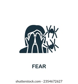 Fear icon. Monochrome simple sign from challenges collection. Fear icon for logo, templates, web design and infographics.