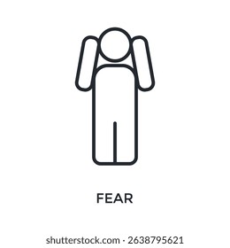 Fear Icon Outline Style. Vector Illustration For Graphic Design