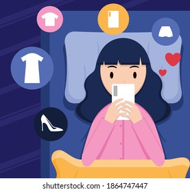 Temor a perderse, la chica no puede dormir en diseño plano