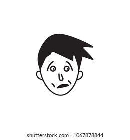 fear on the face icon. Element of human emotions elements illustration. Premium quality graphic design icon. Signs and symbols collection icon for websites, web design, mobile app on white background