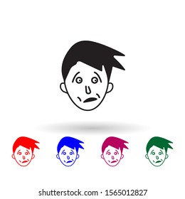 Fear on the face multi color icon. Simple glyph, flat vector of facial expressions icons for ui and ux, website or mobile application