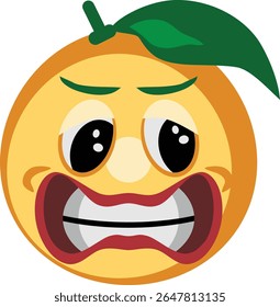 Fear Orange Expression Face Emoji