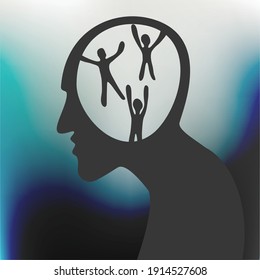Fear, panic attack, depressed human. Sad man, anxiety , solitude concept.