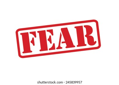 FEAR  Red Rubber Stamp vector over a white background.