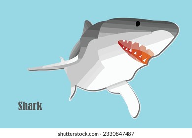 Fear of shark - it's shark, a dangerous face in the sea, shark vector image template for T-shirt, poster, banner, book cover and digital wall paper.