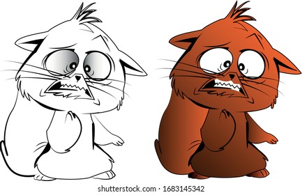 fear squirrel cartoon vector illustration.