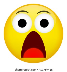Fear and surprise emotion. Emoji vector illustration.