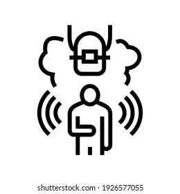 fear of teeth braces line icon vector. fear of teeth braces sign. isolated contour symbol black illustration