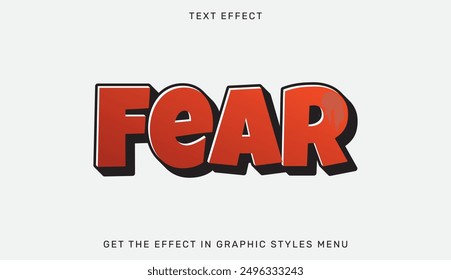 Fear text effect template in 3d design
