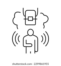 fear tooth braces line icon vector. fear tooth braces sign. isolated contour symbol black illustration