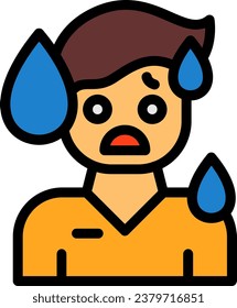 Fear Vector Line Filled Icon Design