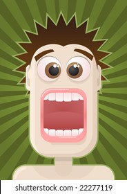 Fear. vector man portrait.  All elements are layered separately in vector file.